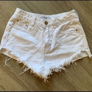 White jean shorts